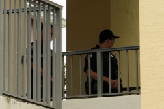 Police presence to "protect the office"